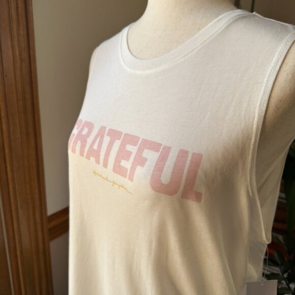 NWT Spiritual Gangster White Muscle Tank, L, GRATEFUL - Picture 2 of 10